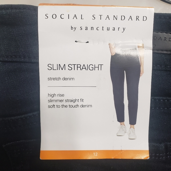 New! Social Standard by Sanctuary Slim Straight Jeans Size 12 - Picture 5 of 8